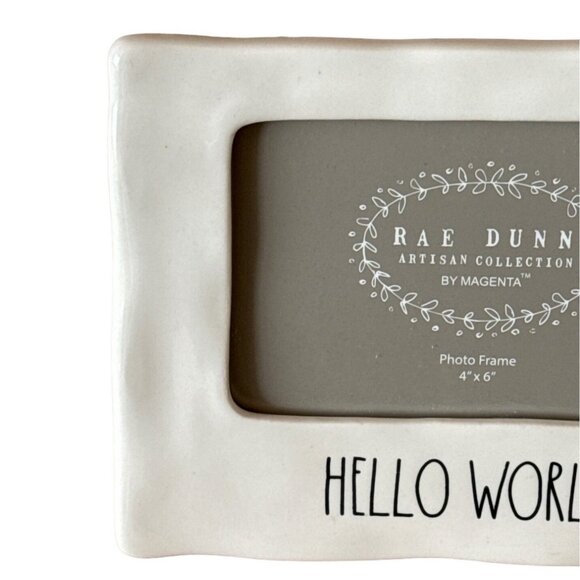 Rae Dunn Baby’s room Nursery Picture Frame Photo Home Decor Hello World Gift Far - Picture 3 of 3